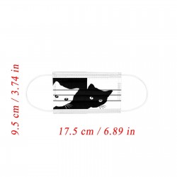 Mascarillas bucales10 piezas - boca protector / máscara facial - 3 capas - desechable - impresión de gato