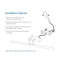 Apliquesluz espejo baño moderno con interruptor - lámpara LED - acero inoxidable - impermeable - 220V - 7W - 9W