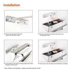 Apliquesluz espejo baño moderno con interruptor - lámpara LED - acero inoxidable - impermeable - 220V - 7W - 9W