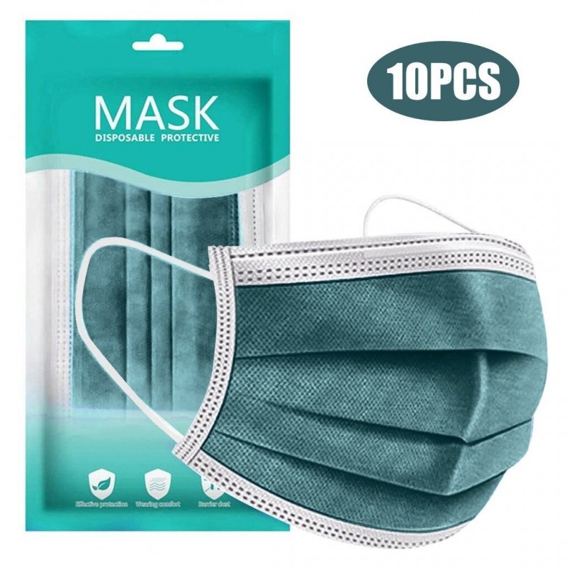 Mascarillas bucalesMascarilla protectora bucal / facial - antibacteriana - desechable - verde - 10-100 piezas