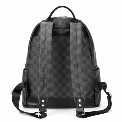 POLO - vintage leather backpack - plaid designBags