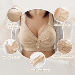 LenceríaSujetador push-up para mujer - sin aro - sin costuras - estampado de lunares