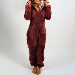 Moda femeninaWomen's romper with hoodie and zipper