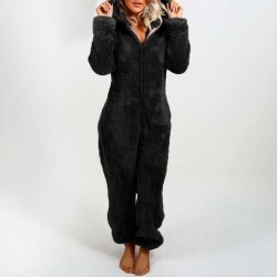 Moda femeninaWomen's romper with hoodie and zipper