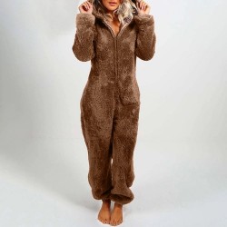 Moda femeninaWomen's romper with hoodie and zipper