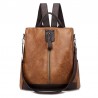 MochilasLeather backpack for women - anti-theft
