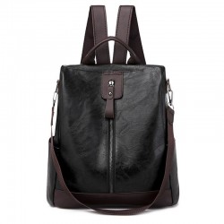 MochilasLeather backpack for women - anti-theft