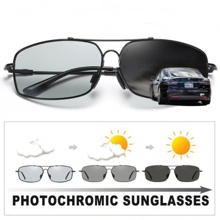 Gafas de solPolarized photochromic metal sunglasses for men