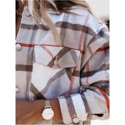 Vintage plaid shirt with long sleeves and buttons - jacketBlouses & shirts