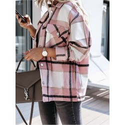 Vintage plaid shirt with long sleeves and buttons - jacketBlouses & shirts