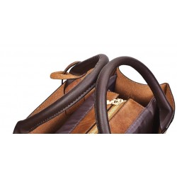 ConjuntosWomen's leather handbag set with hemp logo - with messenger bag and purse - 3pcs