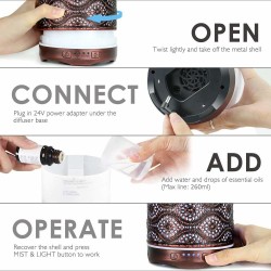 HumidificadoresAir humidifier - essential oils diffuser - with 7 colors night light - 260ml