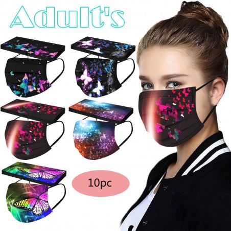 Mascarillas bucalesButterfly print - adult face masks - 10pcs - unisex