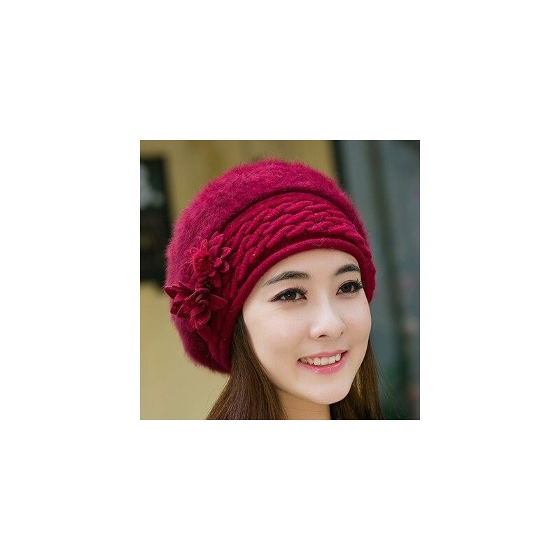 Sombreros & gorrasBeret hat - women - fur - with flower design