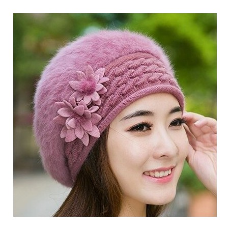 Sombreros & gorrasBeret hat - women - fur - with flower design