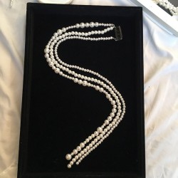 Punk style hair extension - 3-row chain - clip with pearlsHair