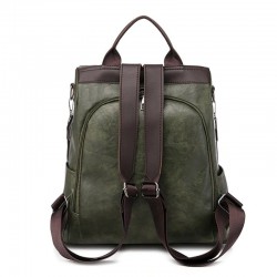 MochilasLeather backpack for women - anti-theft