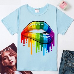 Blusas y camisasSexy arco iris labios - camiseta - manga corta