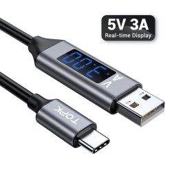 CablesCable de carga rápido - USB-C - Visualización de tensión / corriente - datos / sincronización