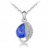 CollarColgante de hoja & cristal - collar de acero inoxidable
