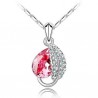 CollarColgante de hoja & cristal - collar de acero inoxidable