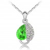CollarColgante de hoja & cristal - collar de acero inoxidable