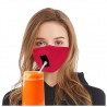 Mascarillas bucalesMáscara protectora de boca / cara - reutilizable - con agujero de paja para beber