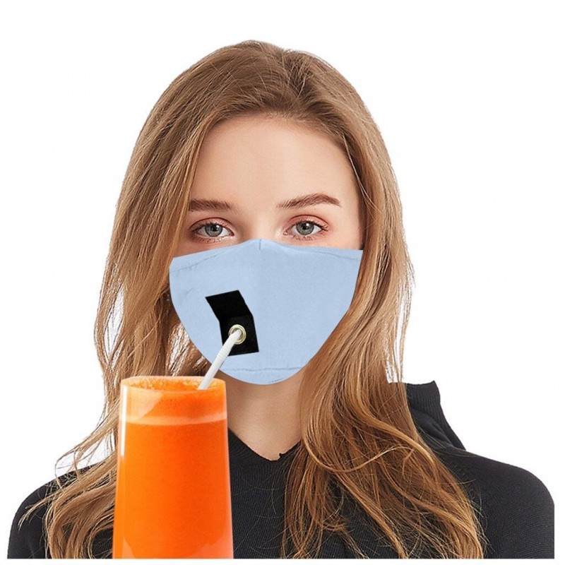 Mascarillas bucalesMáscara protectora de boca / cara - reutilizable - con agujero de paja para beber