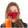 Mouth / face protective mask - reusable - with straw hole for drinkingMouth masks
