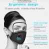 Mouth / face protective mask - detachable plastic eye shield - air valve - 2.5PM filter - reusableMouth masks