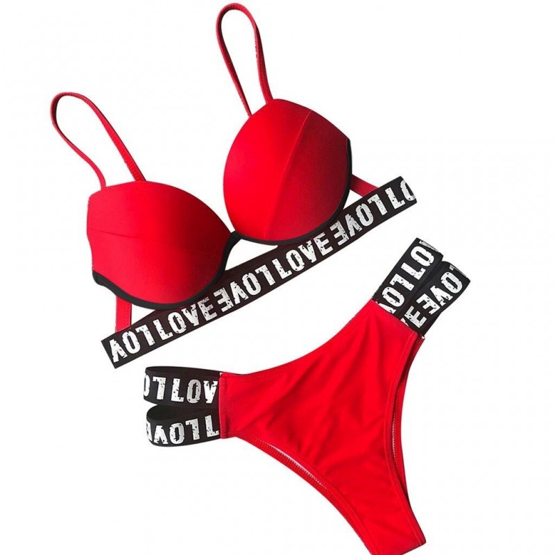 Baño y ropaLeopard print - bathing suit for women - 2 piece - with love design