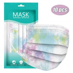 Mouth / face masks - 3-layer - disposable - tie-dye pattern - 10 - 20 - 30 - 50 - 60 - 70 pieces