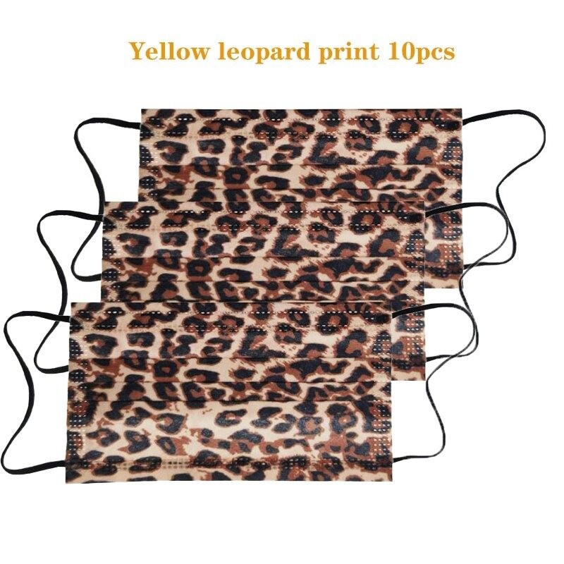 Mascarillas bucalesMouth / face protective masks - disposable - 3-layer - leopard print - 10 - 50 - 100 pieces