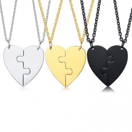 CollarHeart couple necklace - friendship - puzzle pieces - 2pcs