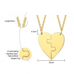 CollarHeart couple necklace - friendship - puzzle pieces - 2pcs
