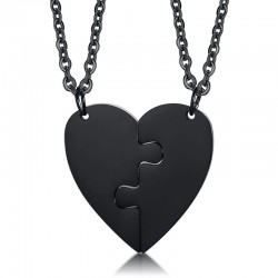 Heart pendant with necklace - custom made engraved name - 2 piecesNecklaces
