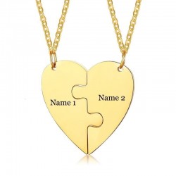 CollarHeart couple necklace - friendship - puzzle pieces - 2pcs