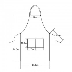 CocinaAdult size apron - bib - with 2 waist pockets