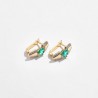 Gold small earrings with green zirconiaEarrings