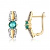 Gold small earrings with green zirconiaEarrings