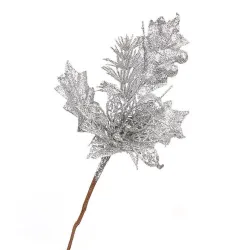 NavidadArtificial flowers with glitter - Christmas tree - 1pc