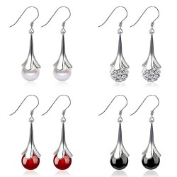 Elegant long earrings with opalEarrings