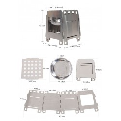Herramientas de supervivenciaPortable alcohol tray - foldable - stainless steel - camping - picnic