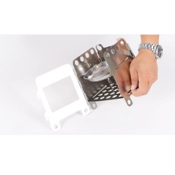 Herramientas de supervivenciaPortable alcohol tray - foldable - stainless steel - camping - picnic