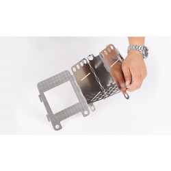 Herramientas de supervivenciaPortable alcohol tray - foldable - stainless steel - camping - picnic