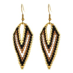 Long earrings with beads - V-shaped