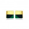 Luxurious square stud earrings - with turquoise - 925 sterling silverEarrings