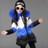 Warm down jacket - with detachable fur hoodKids