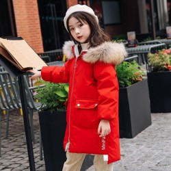 Thick winter jacket - with fur hood - waterproofKids