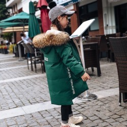 Thick winter jacket - with fur hood - waterproofKids